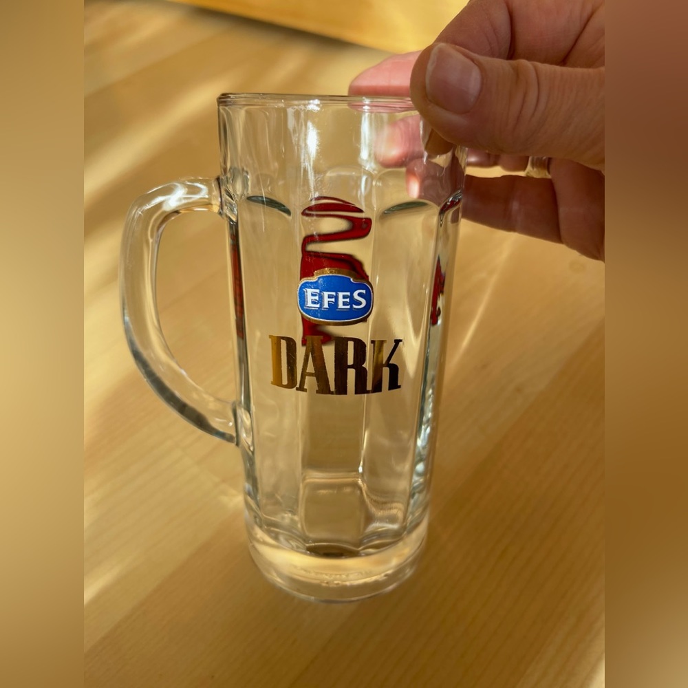 Vintage Efes Dark Turkish beer glass